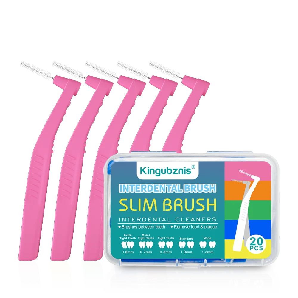 Kingubznis 20pcs Interdental Brush For Dental Orthodontics Clean Between Teeth Cleaning Tools Soft Mini Brush With Dust Cover Econic Blanks